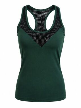 POP Fit Green and Black Tank Top